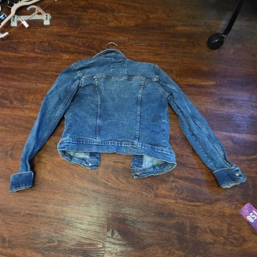 Aéropostale Blue Denim Jean Jacket Women's XS Y2K Fitted Stretch Trucker - Picture 4 of 4